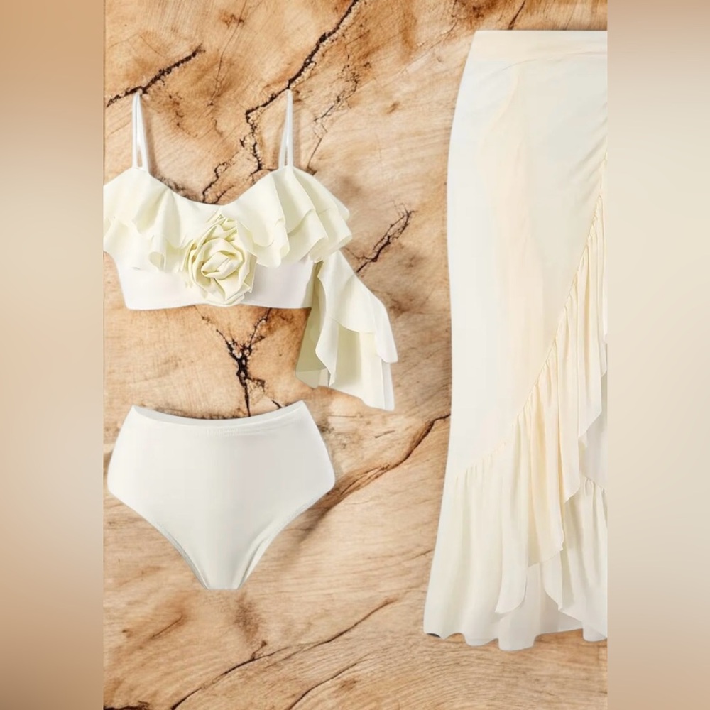 NWT Retro Swimsuit with Removable Padding Women'S Retro Three-Piece Swimsuit S